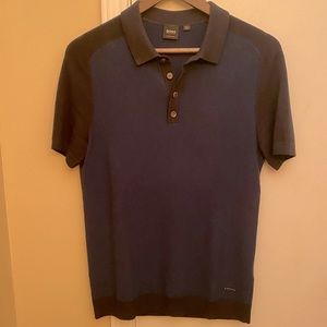 Hugo boss orange polo- slim fit- color block